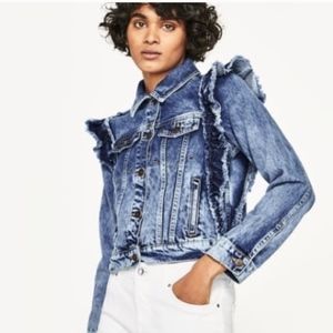Zara Ruffled Denim Jacket